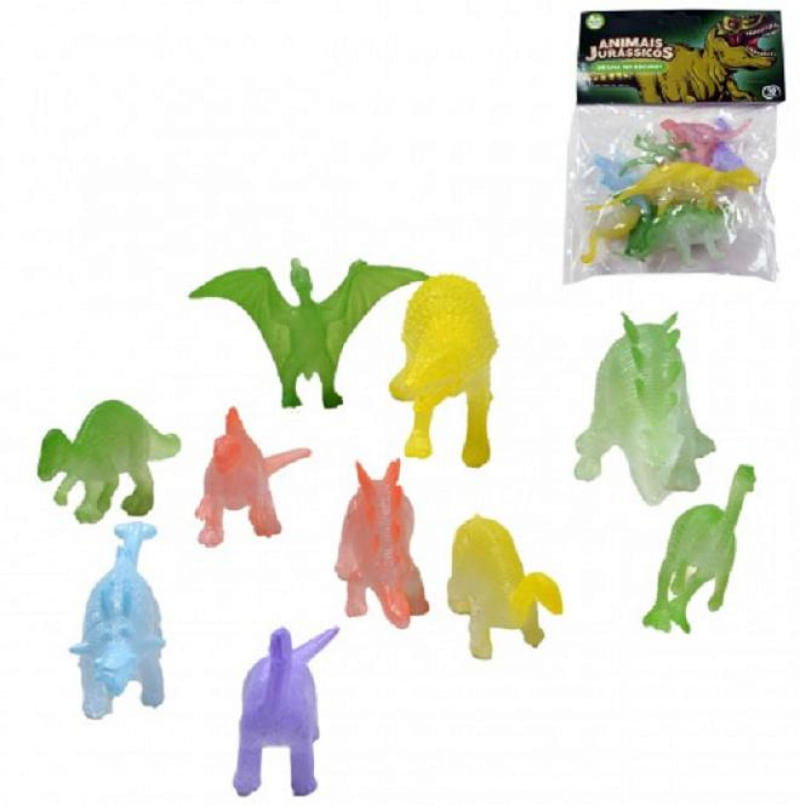Kit Brinquedo Miniatura dino dinossauros brilham no escuro
