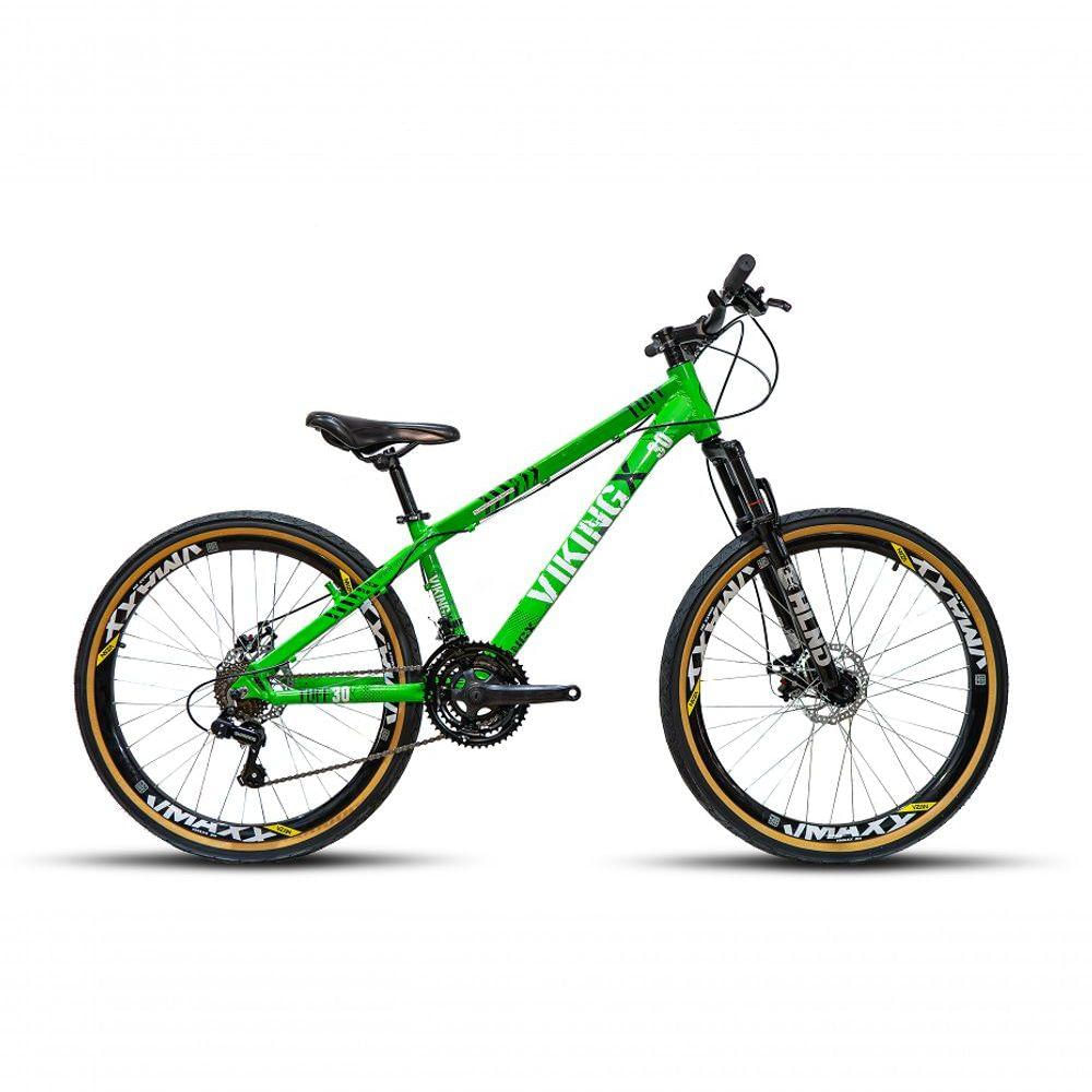 Bicicleta Vikingx Tuff Aro 26 Vmaxx Freio A Disco Mec Cambios Shimanos 21v Verde Neon