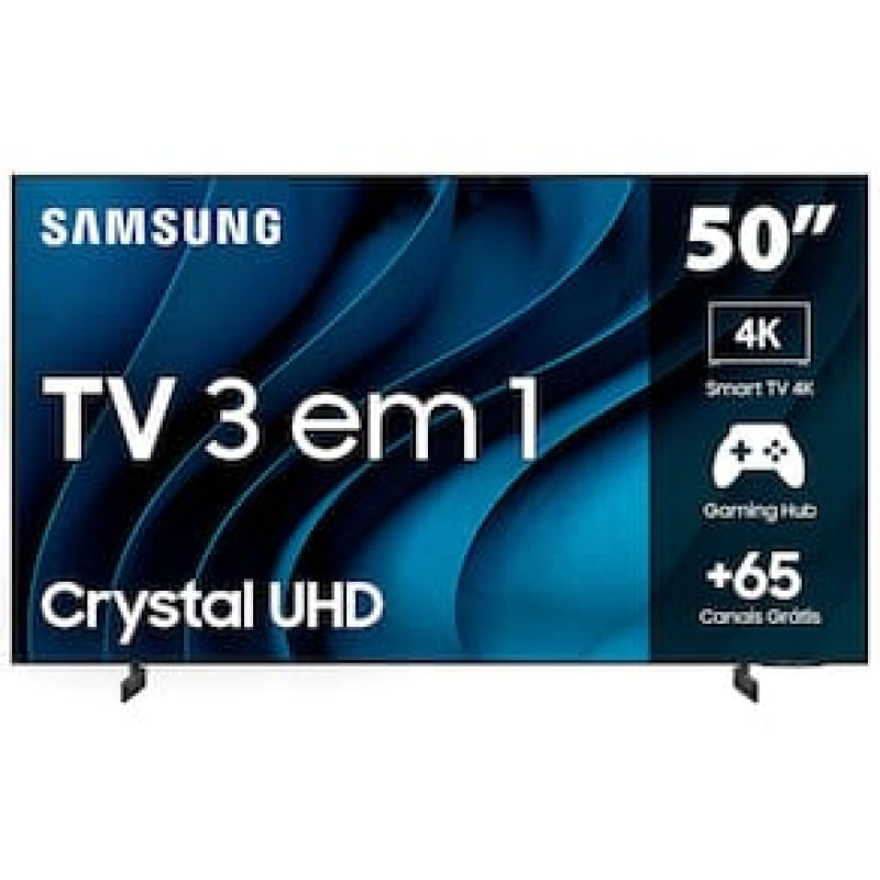 Smart TV 50" Crystal 4K Samsung CU8000, Dynamic Crystal Color, Gaming Hub, Design AirSlim, Tela sem limites, Alexa built in, Controle Remoto Único