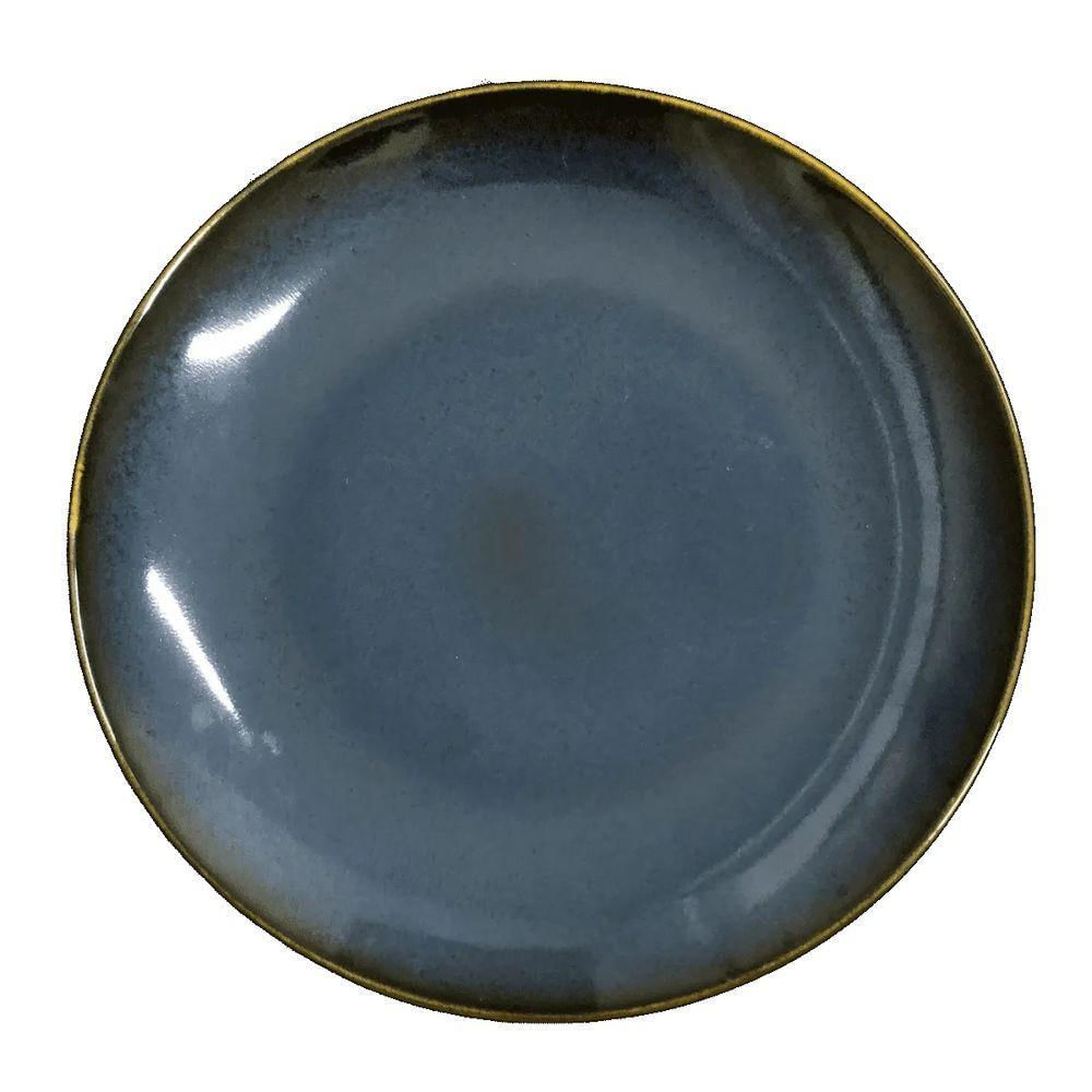Prato Raso Noir Azul 26cm Cerâmica L&#039hermitage