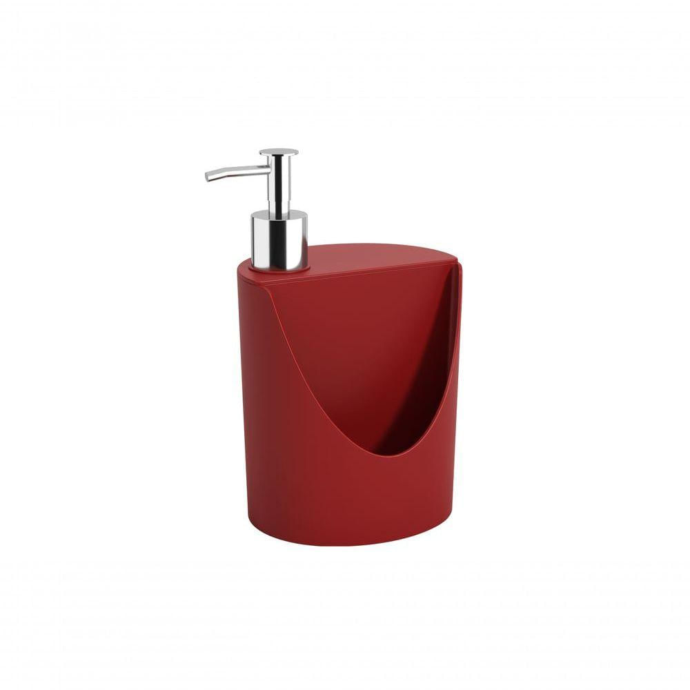 Dispenser Coza Para Detergente Líquido E Esponja 600m 12 Cm X10,5 Cm X 18 Cm Vermelho Bold