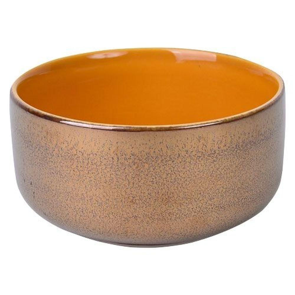 Bowl Keramie Em Cerâmica Amarelo E Dourado